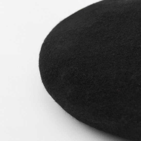 Zara black wool beret hat - Picture 2 of 5
